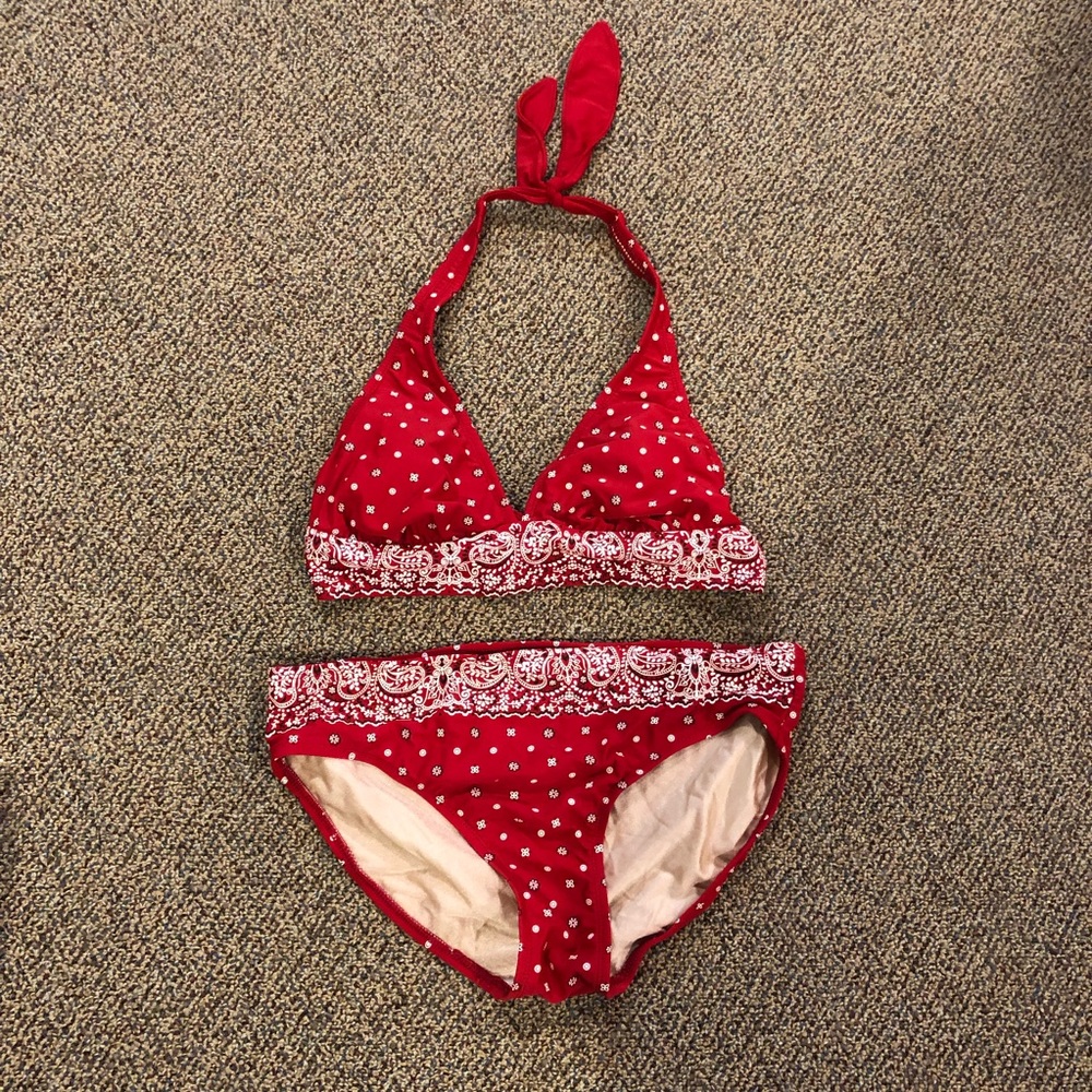 Isaac Mizrahi Red Bandana Bikini